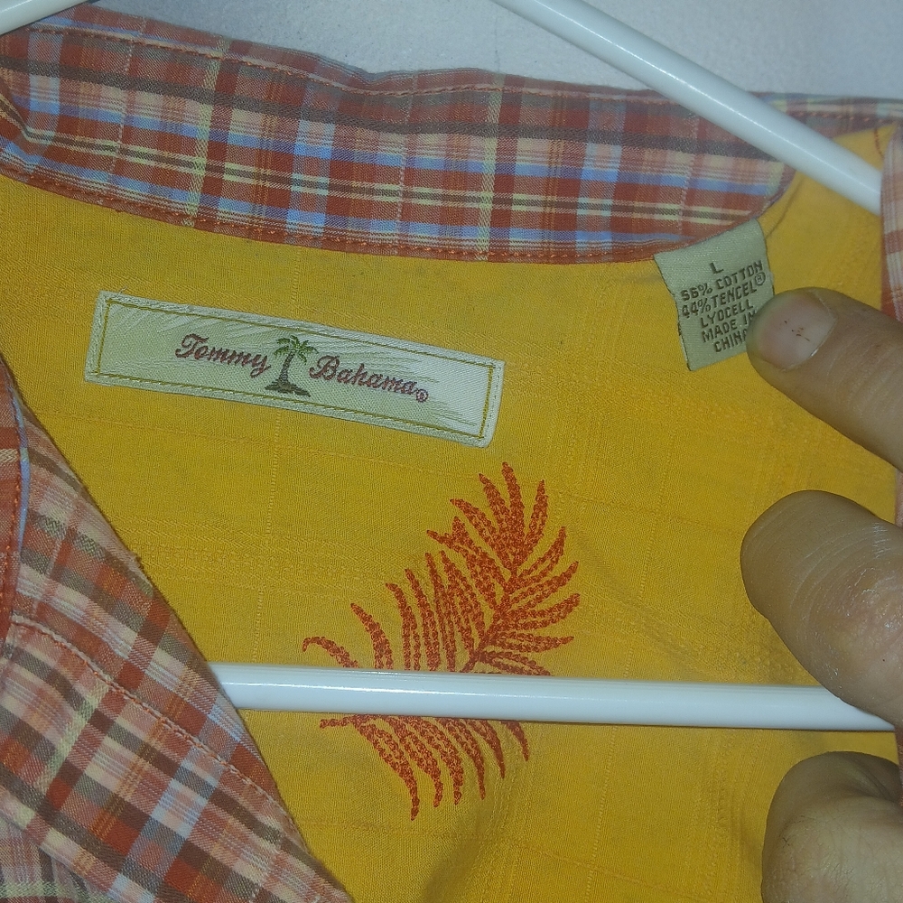 Tommy Bahama Red and Yellow Plaid Shirt